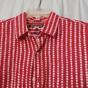 MICHAEL KORS SLIM FIT POKA DOT  LINEN SHIRT